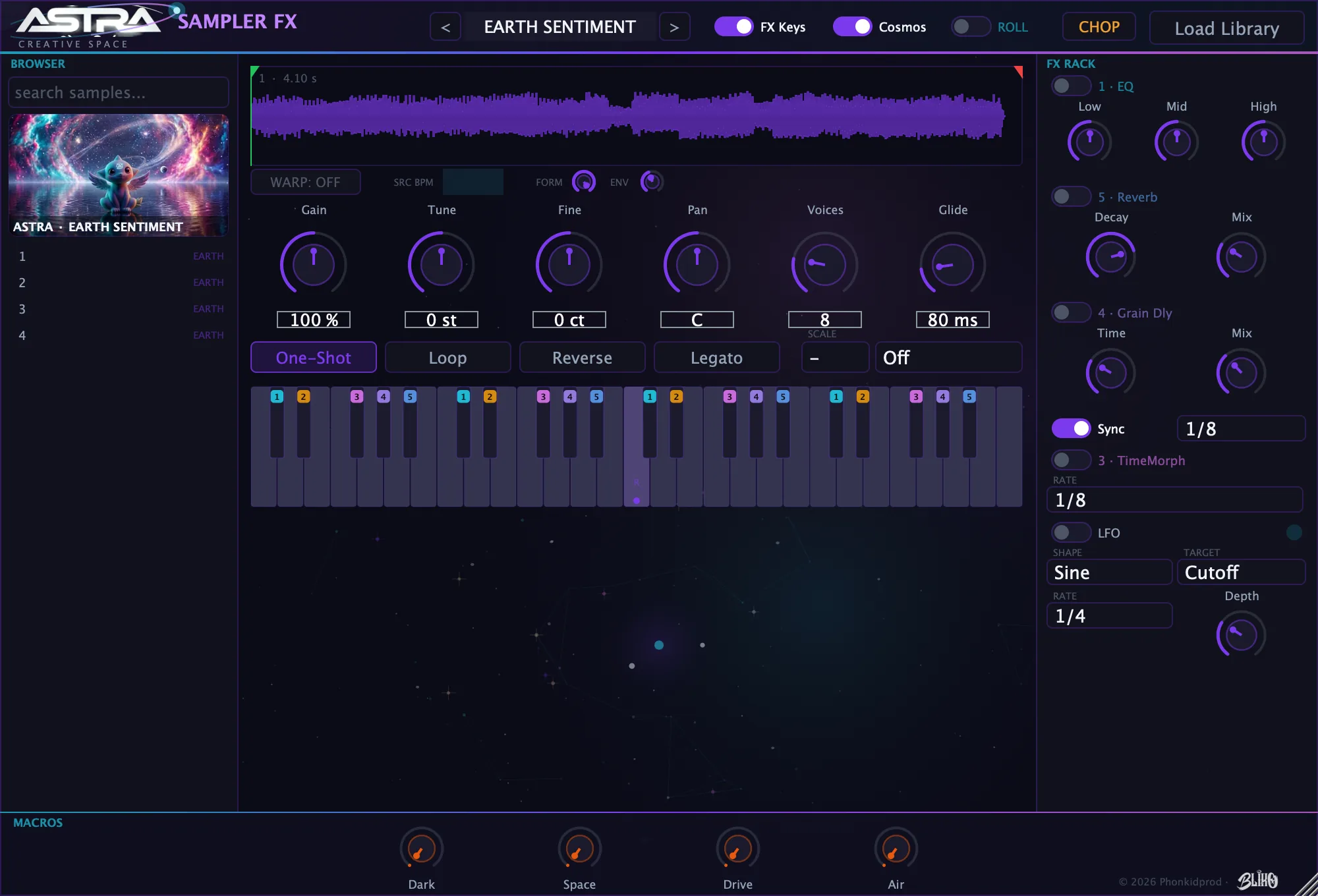 Panel of Astra Sampler FX
