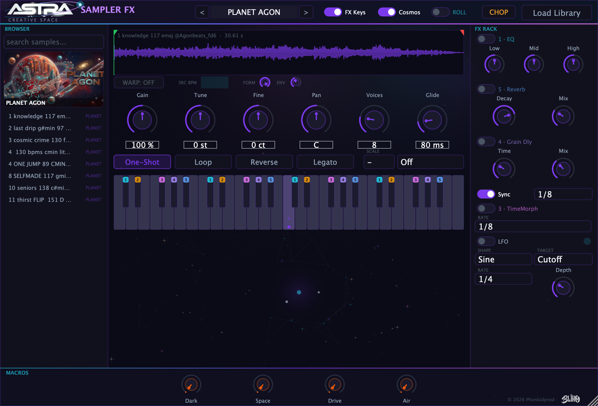 PLANET AGON loaded in Astra Sampler FX